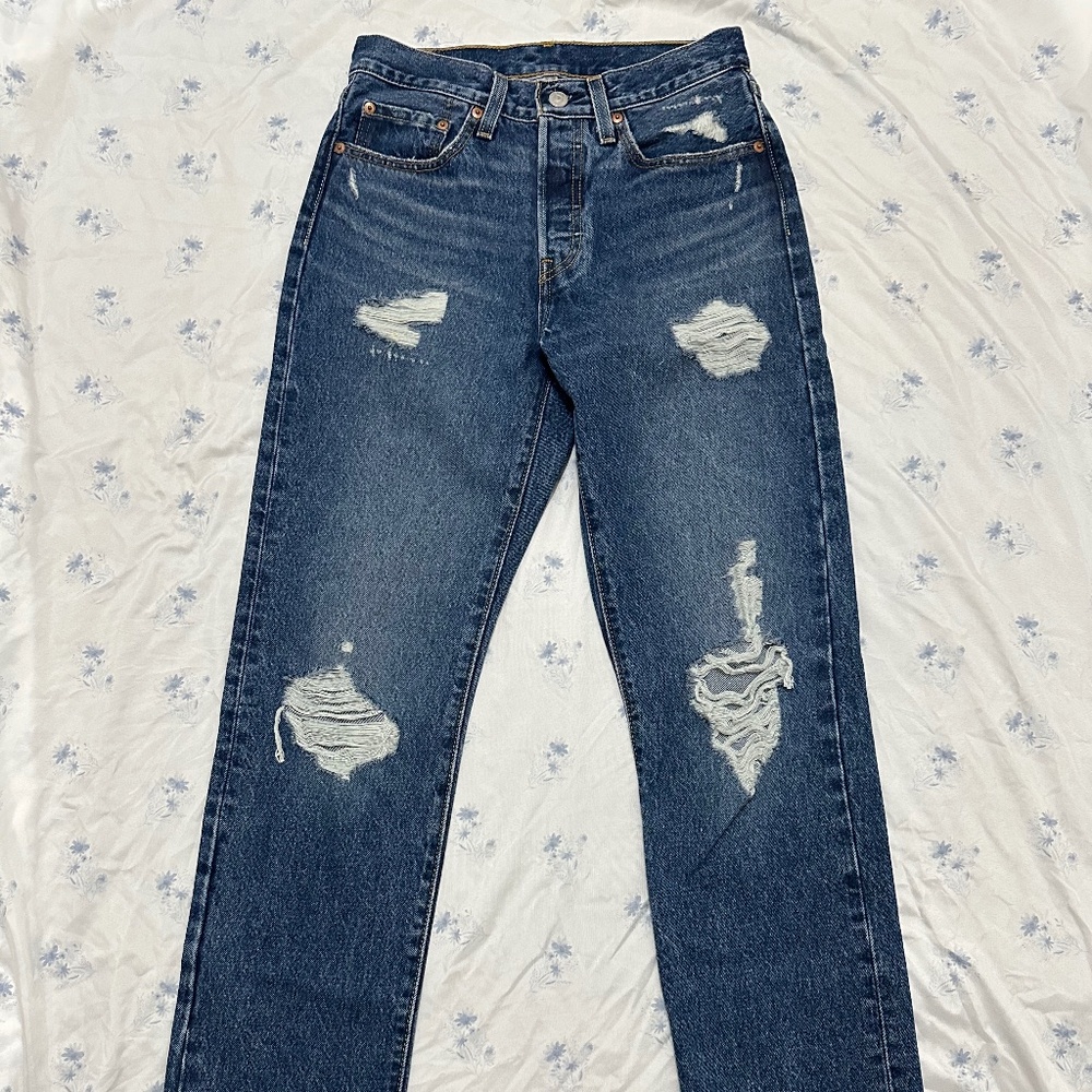 Levis 501 Womens Jeans 26 Dark blue